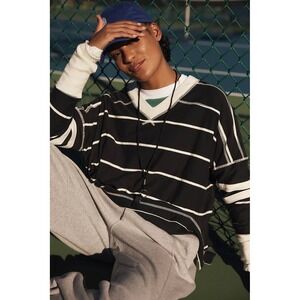 Free People Movement Jersey Printed All Star Layer Top Blouse Long Sleeve Shirt‎